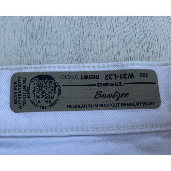 Diesel White Denim Women’s Bootzee Bootcut Regular Jeans W31 L32 R85W1 - Picture 3 of 16